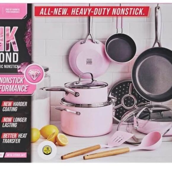 Blue Diamond Healthy Ceramic and Dishwasher Safe 12-Piece Pots and Pans - Picture 2 of 13